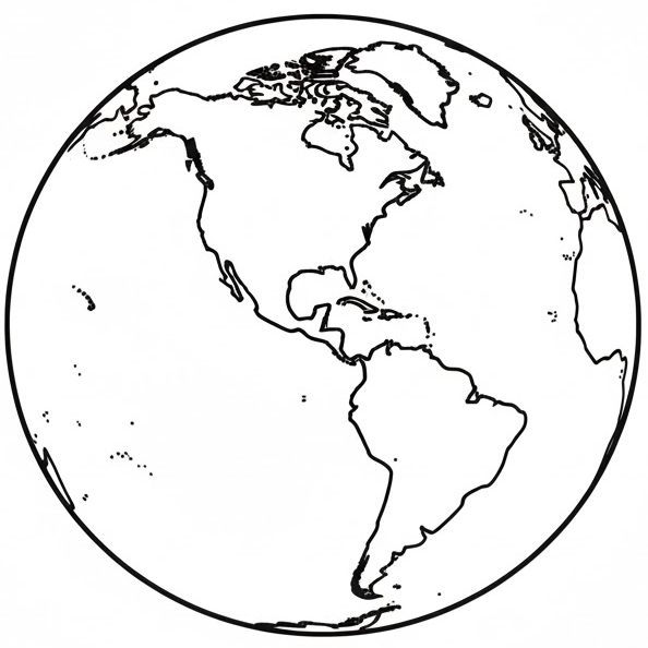 imagem de um globo com mapa do mundo em preto e branco